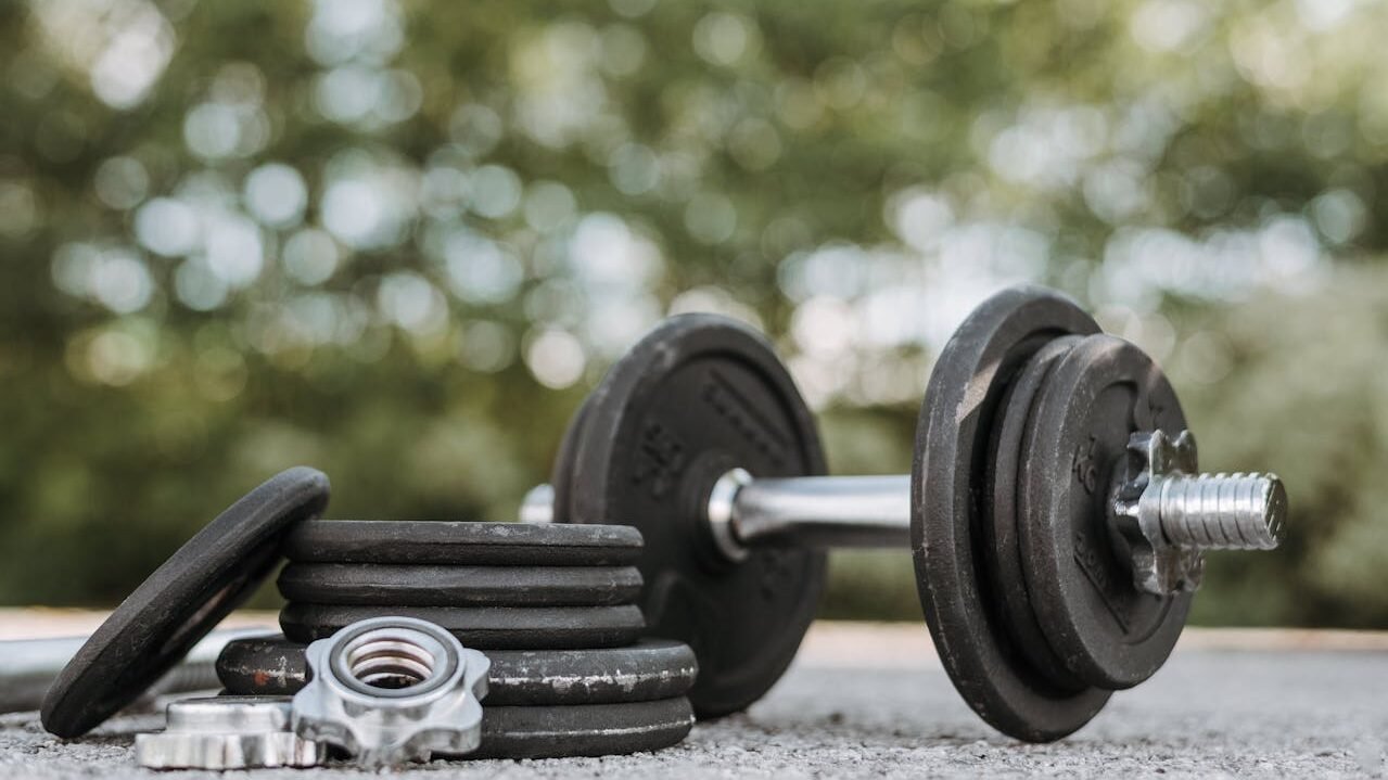 dumbbells with weights